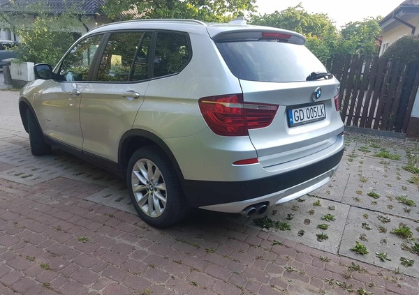 BMW X3 cena 59900 przebieg: 99813, rok produkcji 2014 z Gdańsk małe 67